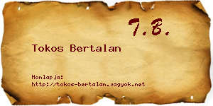 Tokos Bertalan névjegykártya